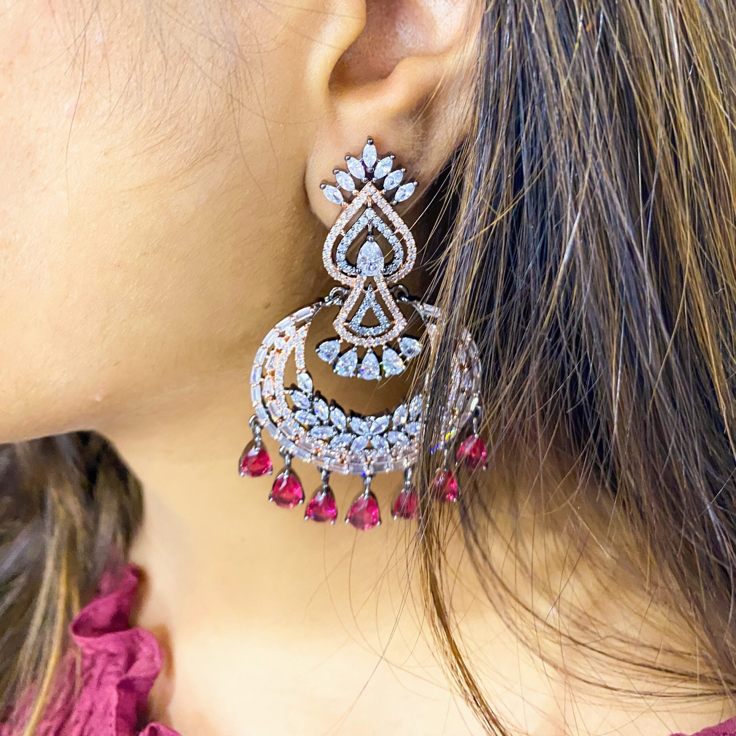 Classic Chaandbaalis in Rubies