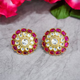 Pink Ruby Round Studs