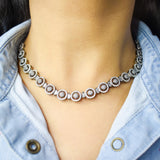 Clustered Diamond Necklace in Black Polish