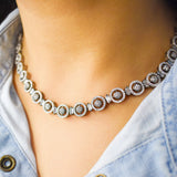 Clustered Diamond Necklace in Black Polish