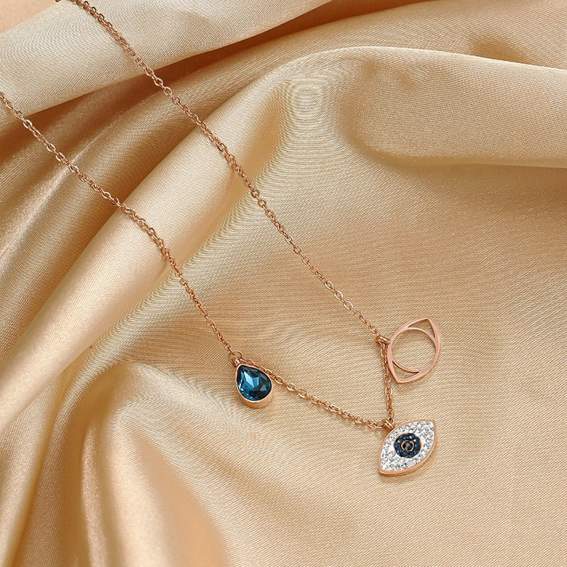 Sapphire Evil Eye Pendant Chain