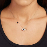 Sapphire Evil Eye Pendant Chain